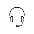 Premium headphone icon or logo in line style.