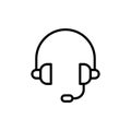 Premium headphone icon or logo in line style.