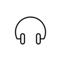 Premium headphone icon or logo in line style.