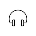 Premium headphone icon or logo in line style.