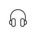 Premium headphone icon or logo in line style.