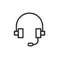 Premium headphone icon or logo in line style.