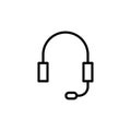 Premium headphone icon or logo in line style.