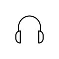 Premium headphone icon or logo in line style.