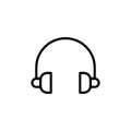 Premium headphone icon or logo in line style.