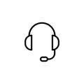 Premium headphone icon or logo in line style.