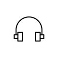 Premium headphone icon or logo in line style.