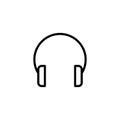 Premium headphone icon or logo in line style.