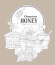 Premium Honey Vintage Sketch