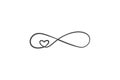 Sign of infinity and heart icon. Element of wedding for mobile concept and web apps illustration. Thin line icon for Royalty Free Stock Photo