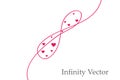 Sign of infinity and hearts icon. Element of wedding for mobile concept and web apps illustration. Thin line icon for Royalty Free Stock Photo