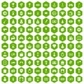 100 premium icons hexagon green