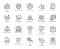 Premium Icons Pack on Engineering, Product Development and Creation. Such Line Signs as Prototyping, 3D Modeling, 3D