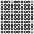 100 premium icons set black circle