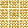 100 premium icons set gold