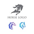 Premium illustration horse head power logo, Animal business horse symbol, animal mustang icon run vector design Royalty Free Stock Photo
