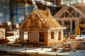 Premium image of brick house construction project in the building industry for professionals Royalty Free Stock Photo