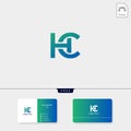 Premium initial CH, HC, C, or H creative logo template and business card design template include. vector illustration and logo