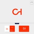 Premium initial CH, HC, C, or H creative logo template and business card design template include. vector illustration and logo