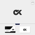 Premium initial Ck, KC, C, or K creative logo template and business card design template include. vector illustration and logo