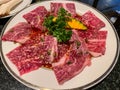 Premium A5 Japanese wagyu beef for barbecue or yakinuku