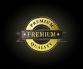 Premium Label high quality with glossy on black background Royalty Free Stock Photo