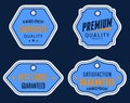Premium labels vintage blue vector design.