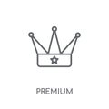 Premium linear icon. Modern outline Premium logo concept on whit