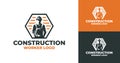 Premium Construction Worker Logo Design Royalty Free Stock Photo