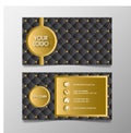 Premium luxury and elegant Gold Black name card and business card with creative design on black background standard size vector Royalty Free Stock Photo