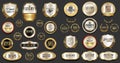 Premium and luxury silver and black retro badges and labels collection