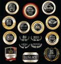 Premium and luxury silver retro badges and labels collection Royalty Free Stock Photo