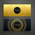 Premium mandala golden banners design