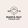 Premium Manta stingray logo design animal vector design