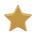 Premium metallic golden award star glossy best achievement element realistic 3d icon vector