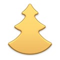 Premium minimalist ornamental little tree curve Christmas decorative design metallic golden vector