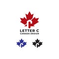 Premium Modern Letter C Canada Maple Leaf Logo Design