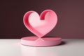 Premium modern podium stand for Valentines Day greetings, featuring a heart