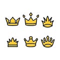 Premium Monoline Crown King Logo Design Emblem Vector illustration luxury badge symbol icon Royalty Free Stock Photo