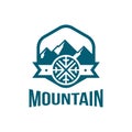 Premium Mountain Snowflakes Logo in Hexagon Shape