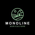 Premium natural Monoline agriculture Logo Vector, environment Symbol and icon, creative emblem Design Company