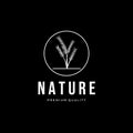 premium nature line art logo design minimalist vector illustration Royalty Free Stock Photo