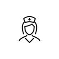 Premium nurse icon or logo in line style.