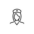 Premium nurse icon or logo in line style.