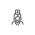 Premium nurse icon or logo in line style.