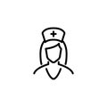 Premium nurse icon or logo in line style.