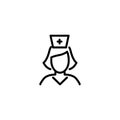 Premium nurse icon or logo in line style.