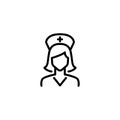 Premium nurse icon or logo in line style.