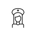 Premium nurse icon or logo in line style.