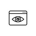 Premium observation and monitoring icon or logo in line style.